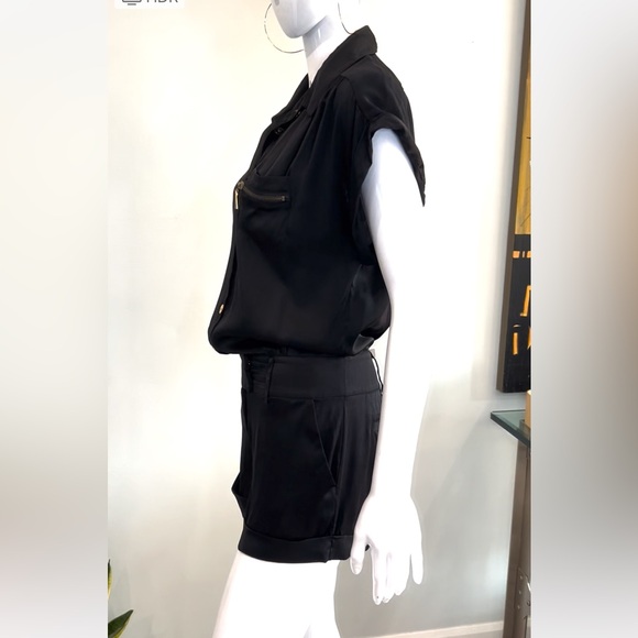 Marciano Black Stretch Silk Romper - Picture 3 of 13